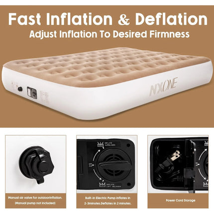 queen blow up mattress with storage bag 