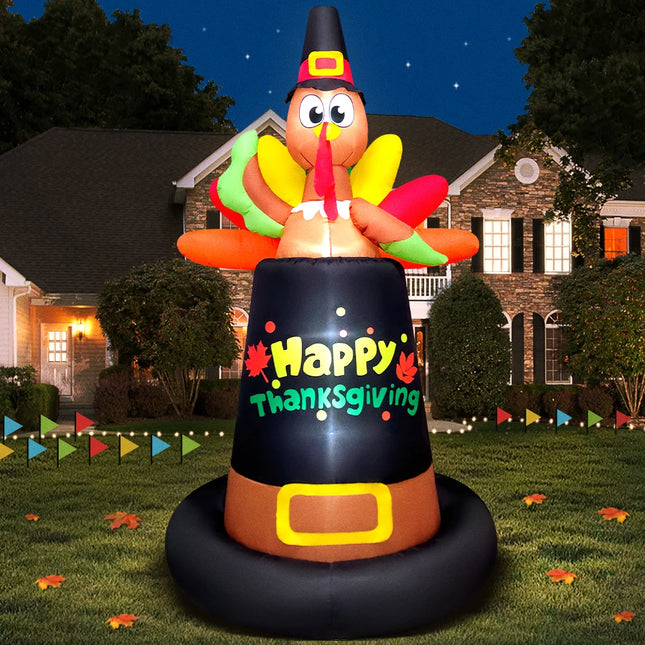 inflatable turkey with hat