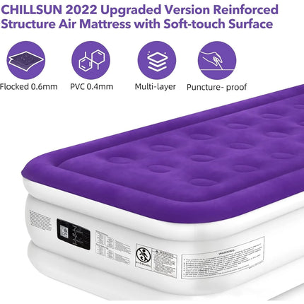 twin size air mattress with built-in pump for outdoor