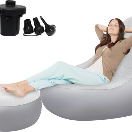 white inflatable air sofa lounger