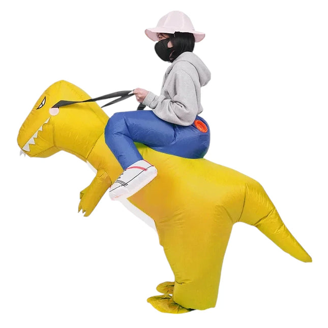 yellow inflatable t-rex costume