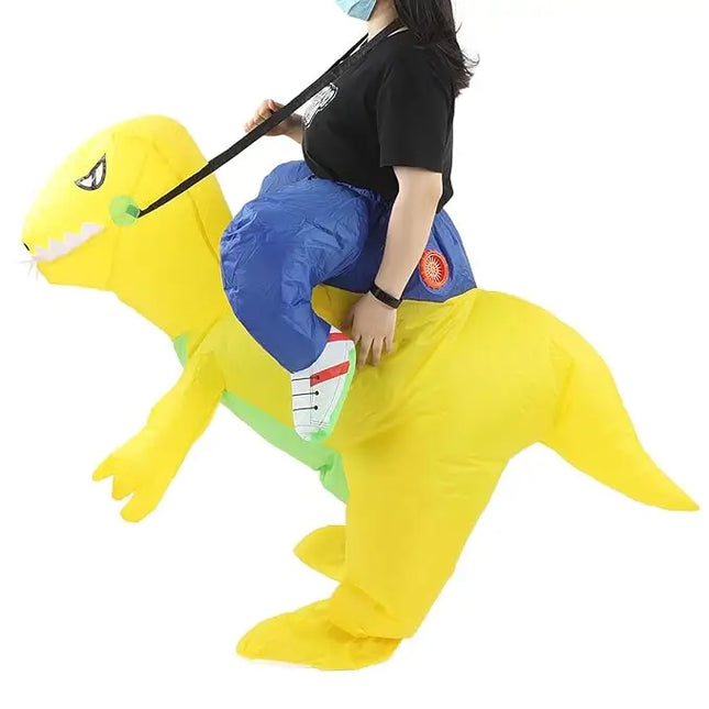 yellow ride-on dinosaur costume